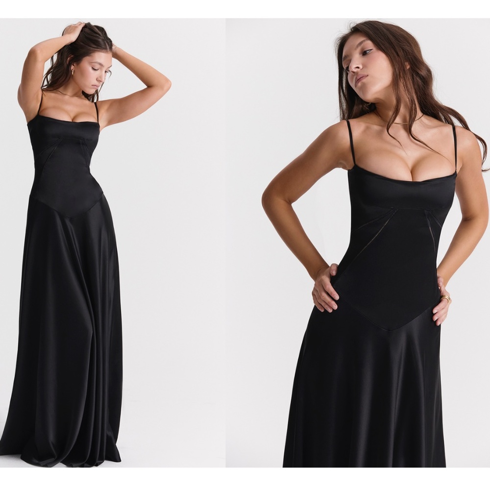 House of CB Black Satin Corset-Back Maxi Dress - Picture 11 of 11